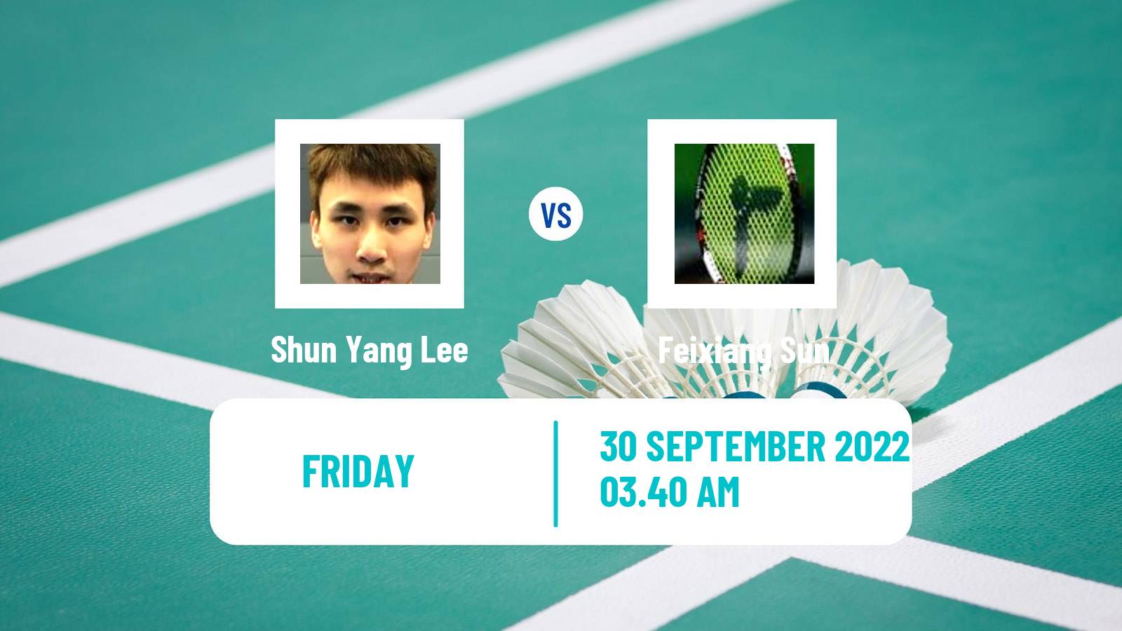 Badminton Badminton Shun Yang Lee - Feixiang Sun