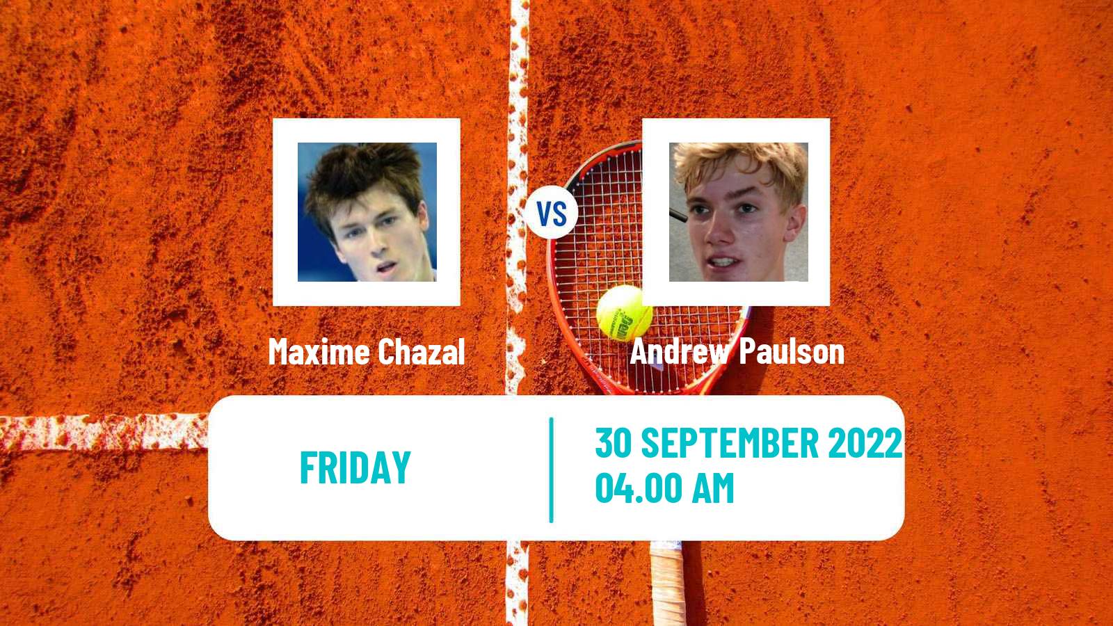 Tennis ITF Tournaments Maxime Chazal - Andrew Paulson