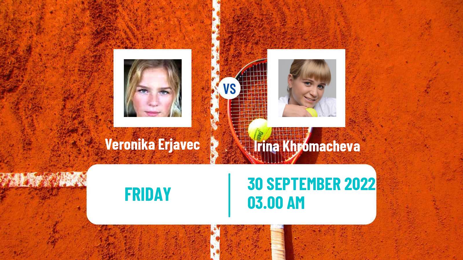 Tennis ITF Tournaments Veronika Erjavec - Irina Khromacheva