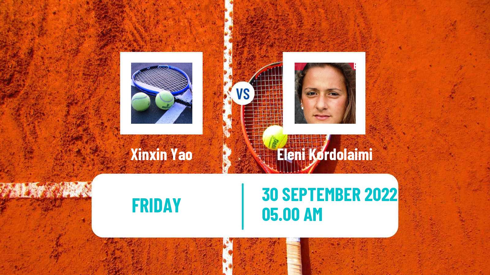 Tennis ITF Tournaments Xinxin Yao - Eleni Kordolaimi