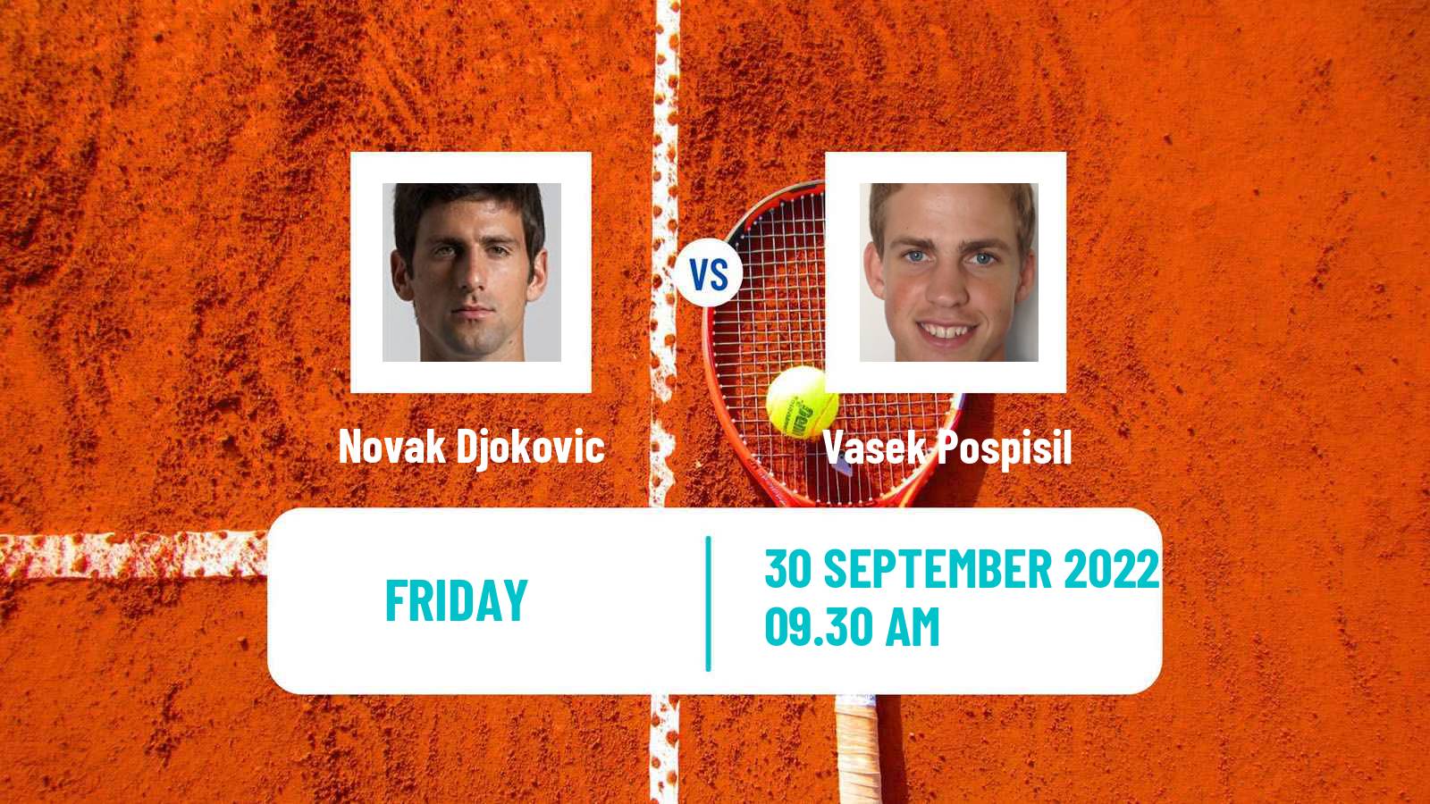 Tennis ATP Tel Aviv Novak Djokovic - Vasek Pospisil