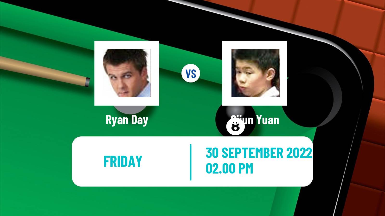 Snooker Snooker Ryan Day - Sijun Yuan