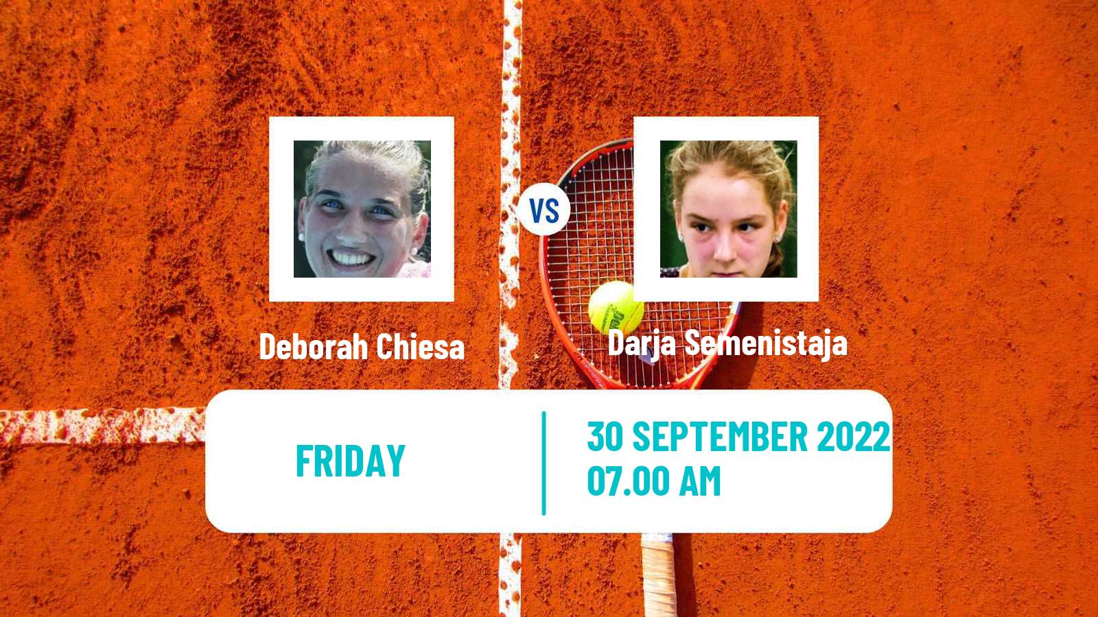 Tennis ITF Tournaments Deborah Chiesa - Darja Semenistaja