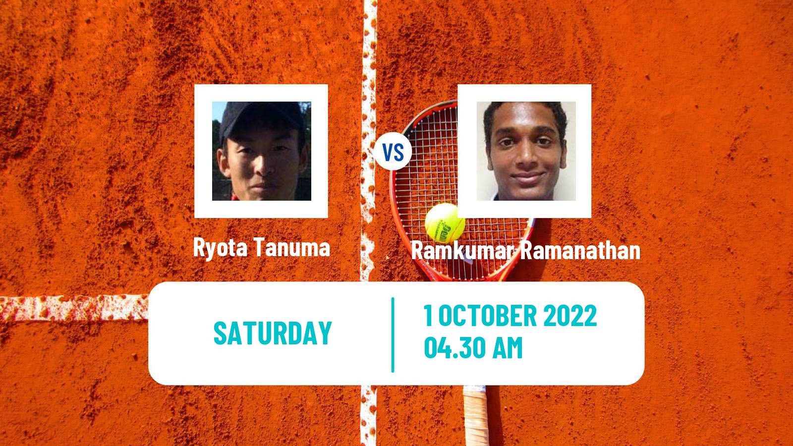 Tennis ATP Tokyo Ryota Tanuma - Ramkumar Ramanathan