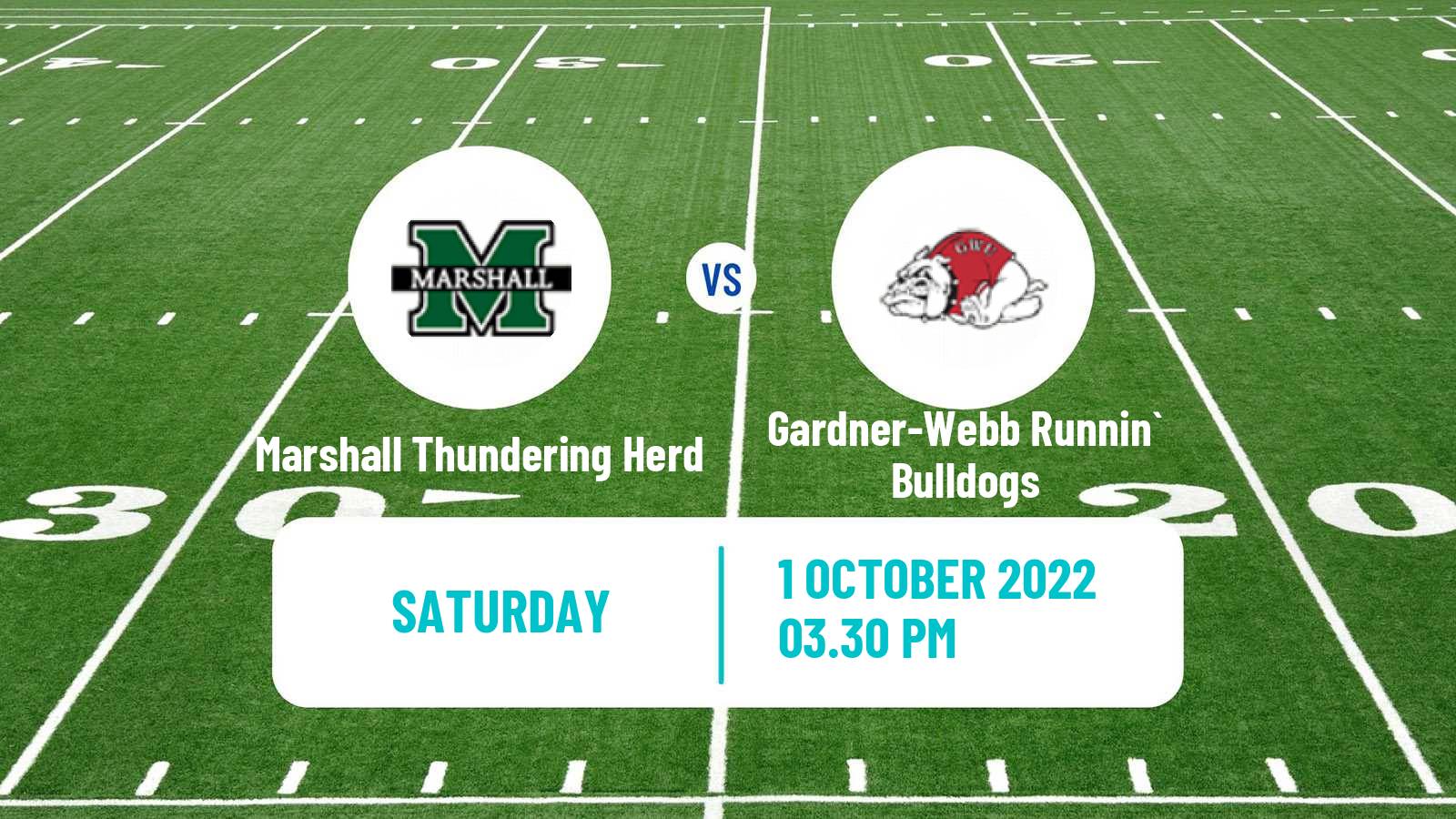 American football NCAA College Football Marshall Thundering Herd - Gardner-Webb Runnin` Bulldogs
