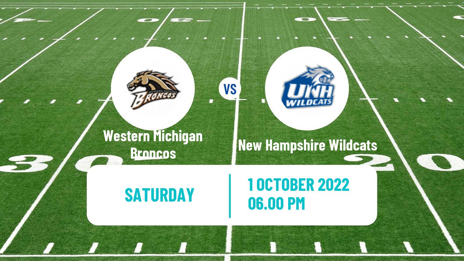 American football NCAA College Football Western Michigan Broncos - New Hampshire Wildcats