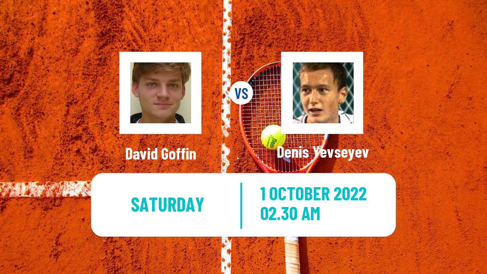 Tennis ATP Nur-Sultan David Goffin - Denis Yevseyev