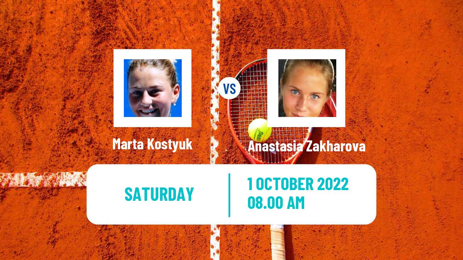 Tennis WTA Ostrava Marta Kostyuk - Anastasia Zakharova