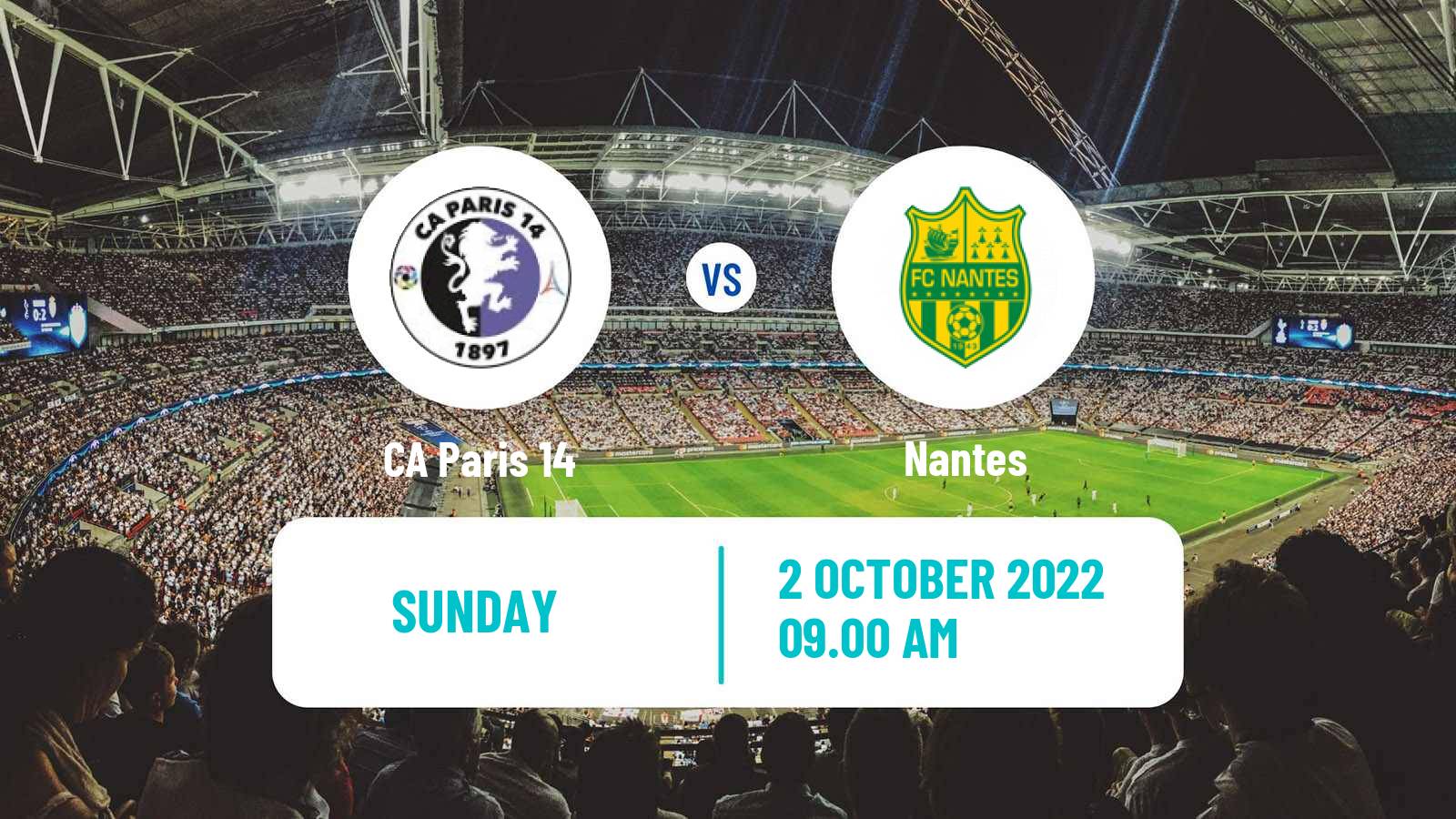 Soccer French Division 2 Women CA Paris 14 - Nantes