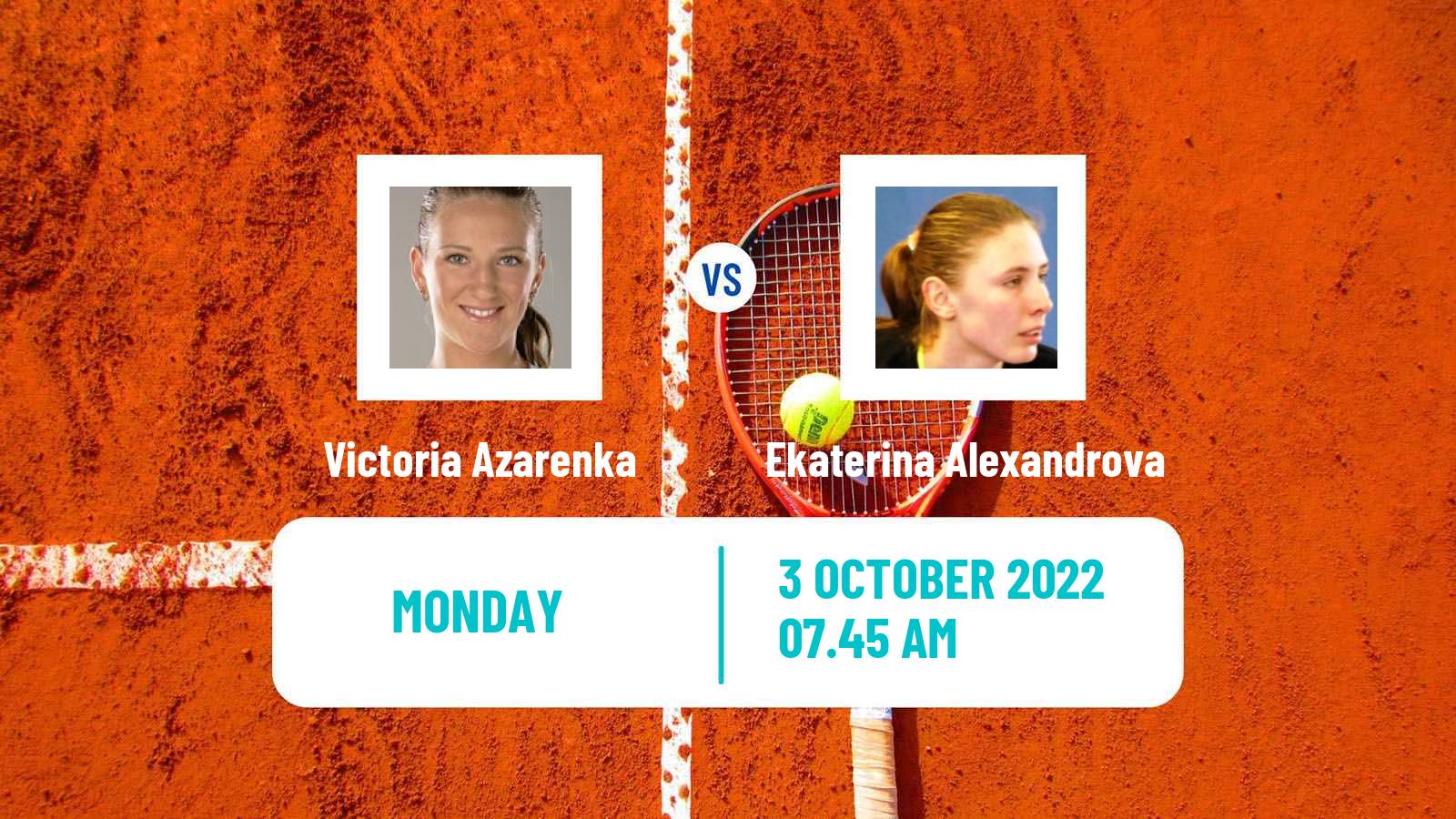 Tennis WTA Ostrava Victoria Azarenka - Ekaterina Alexandrova