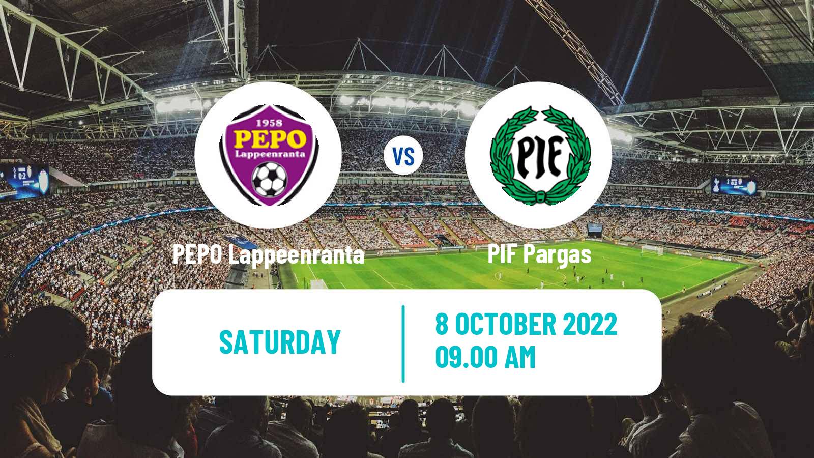 Soccer Finnish Ykkonen PEPO Lappeenranta - PIF Pargas