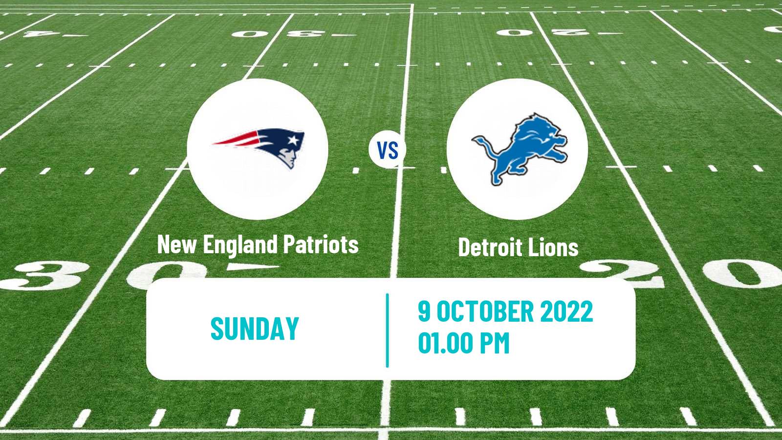 American football NFL New England Patriots - Detroit Lions