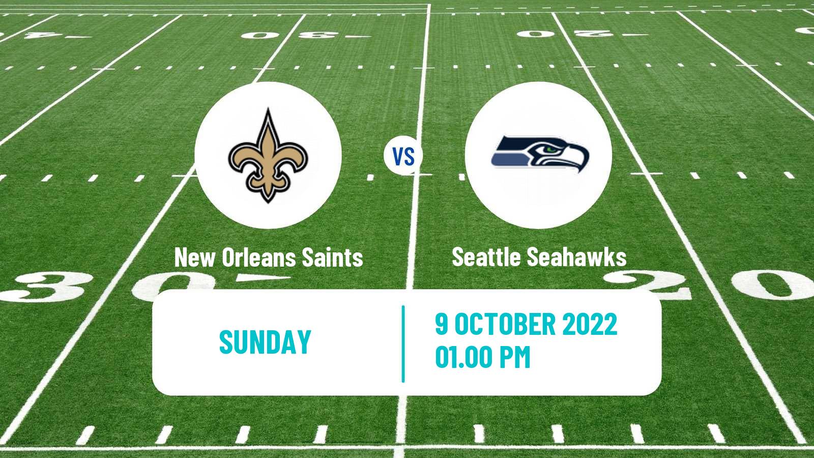 American football NFL New Orleans Saints - Seattle Seahawks