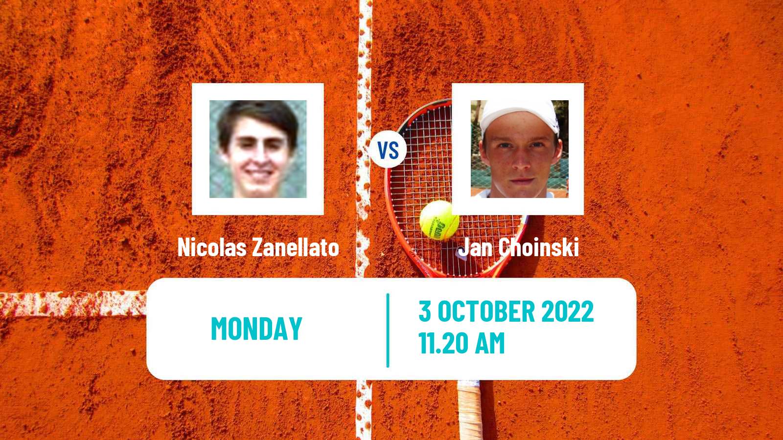 Tennis ATP Challenger Nicolas Zanellato - Jan Choinski