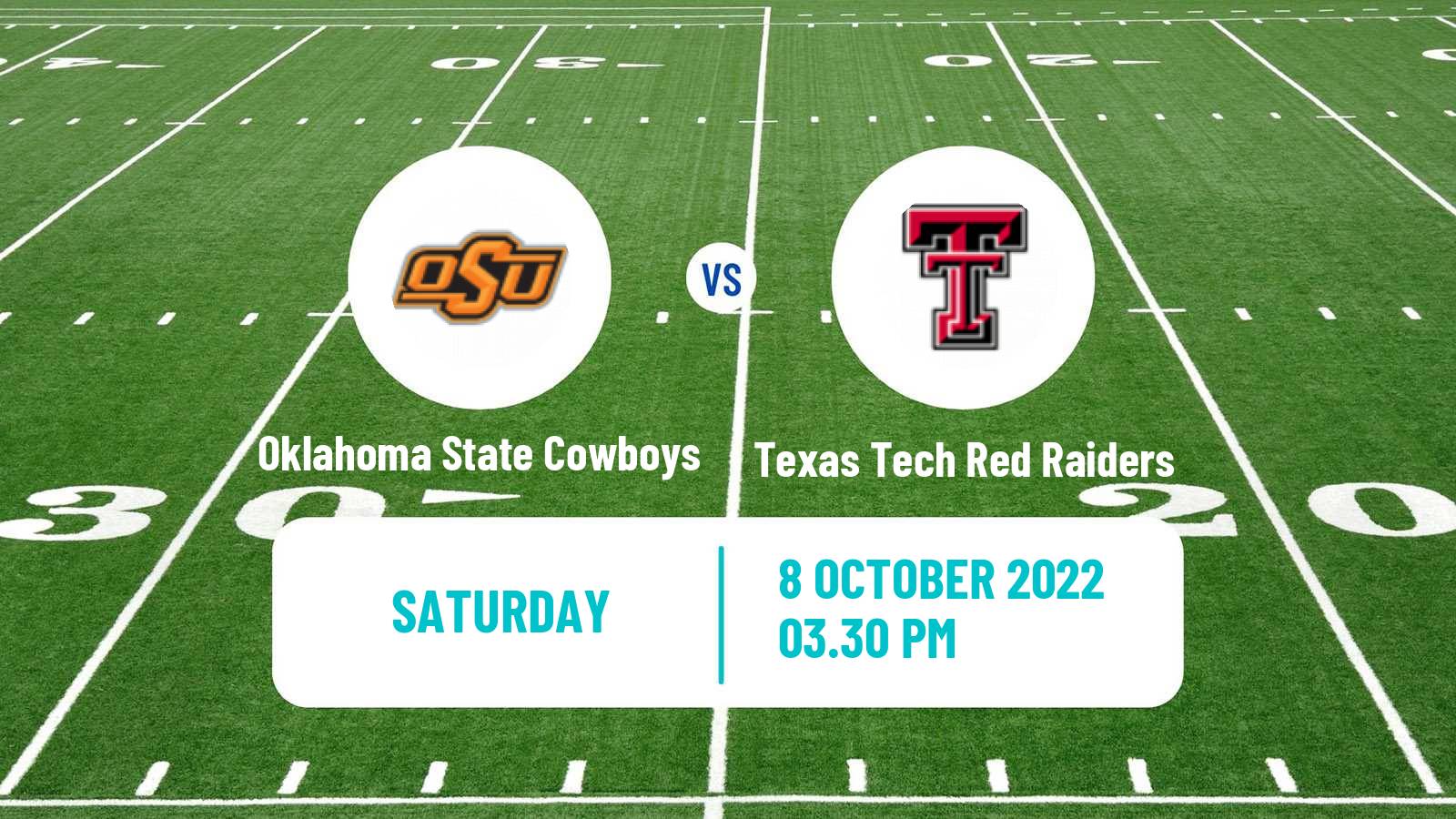 American football NCAA College Football Oklahoma State Cowboys - Texas Tech Red Raiders