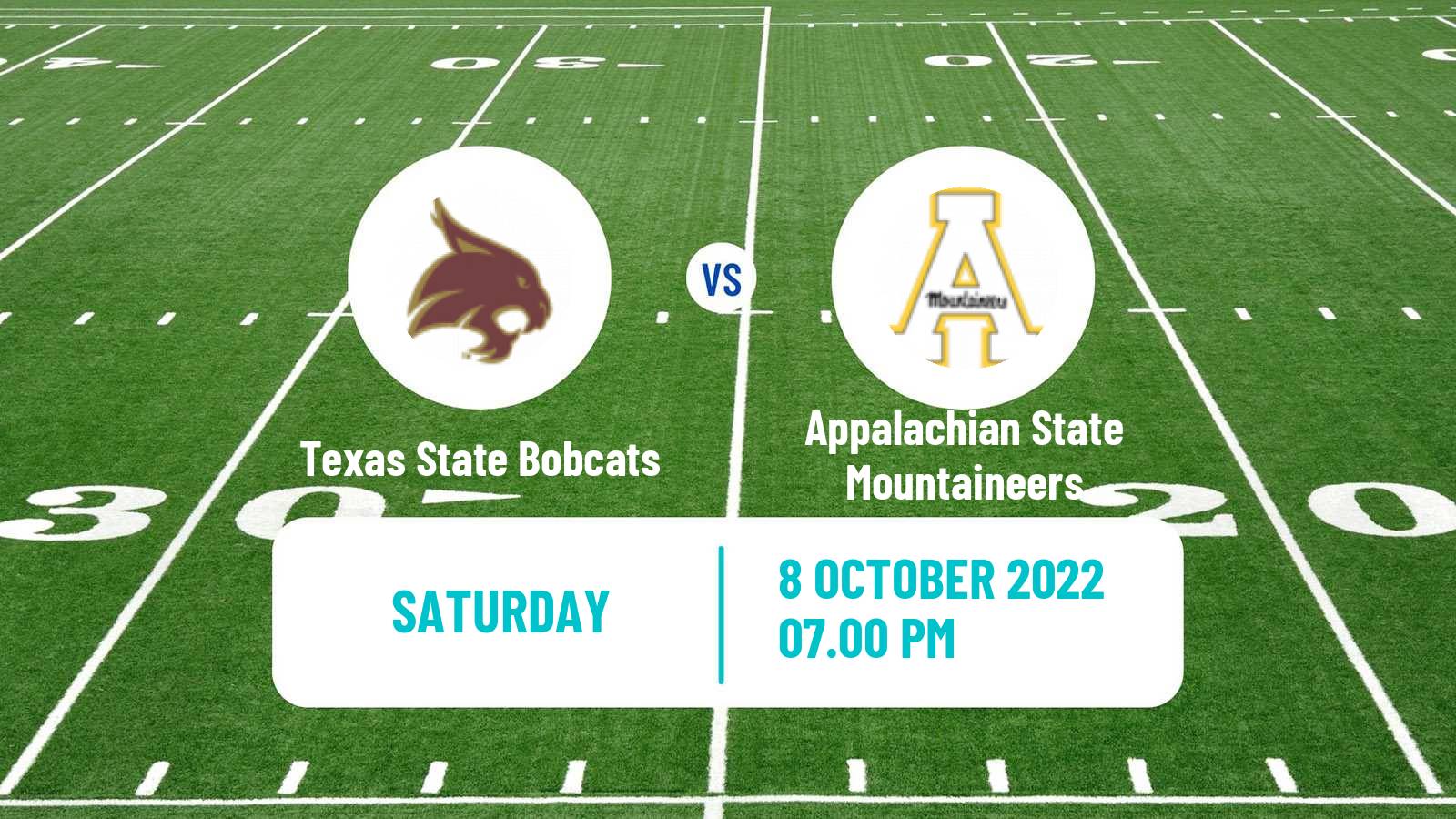 American football NCAA College Football Texas State Bobcats - Appalachian State Mountaineers