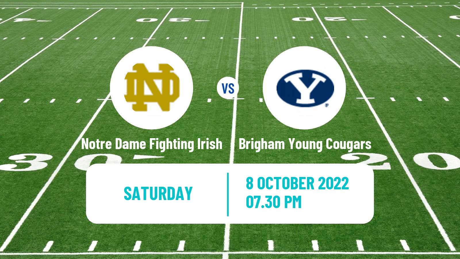 American football NCAA College Football Notre Dame Fighting Irish - Brigham Young Cougars