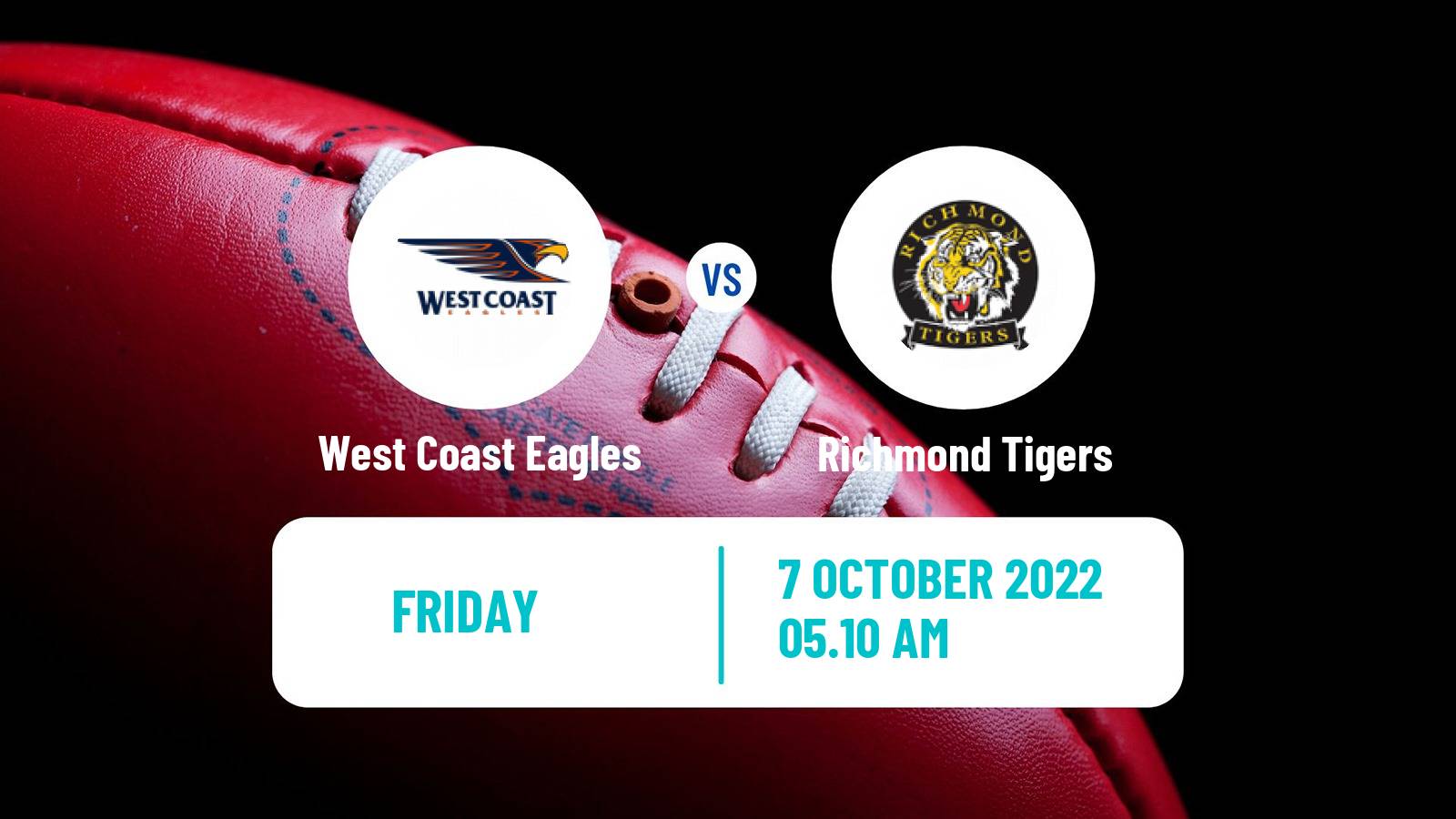 Aussie rules AFL Women West Coast Eagles - Richmond Tigers