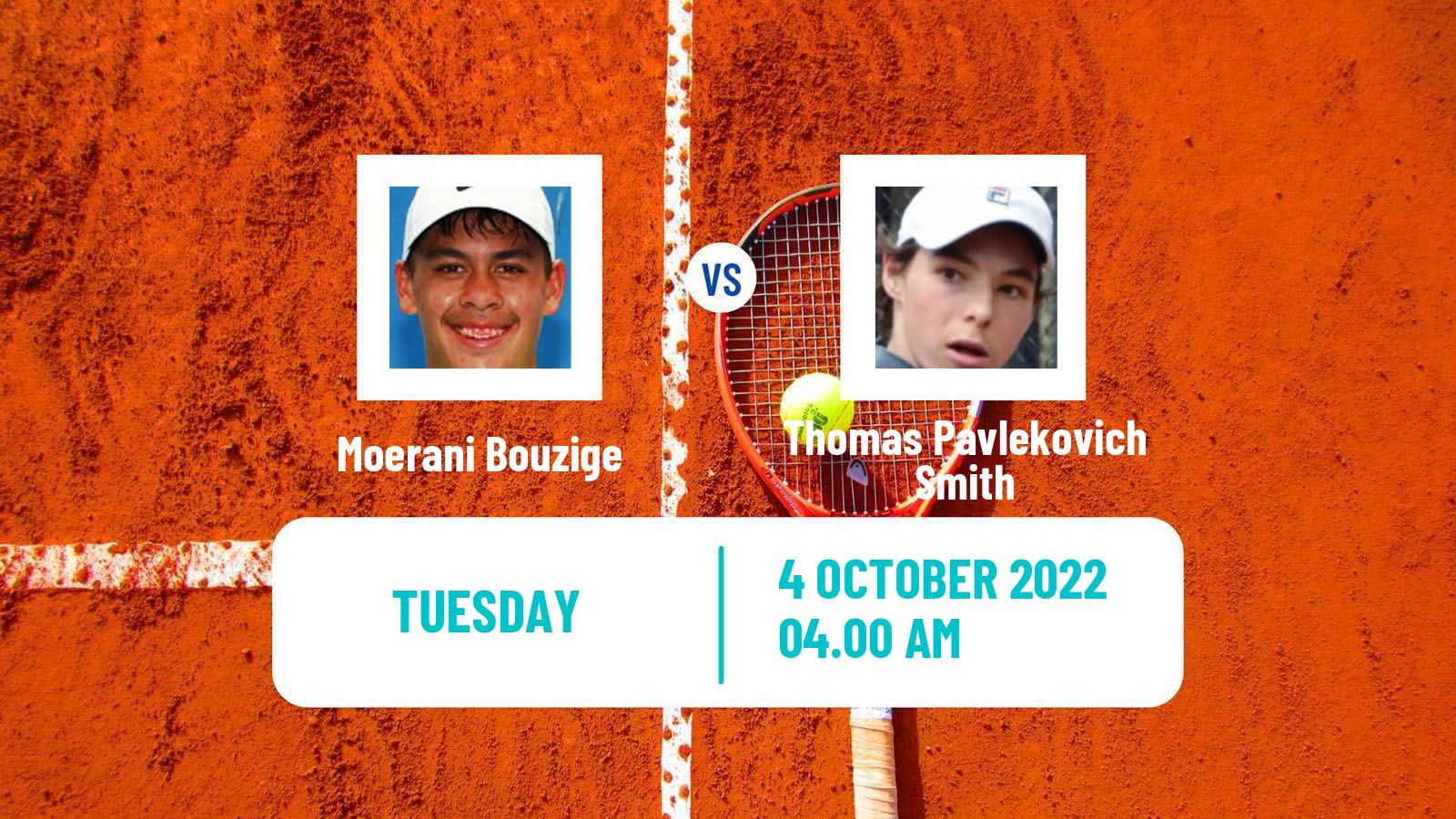 Tennis ITF Tournaments Moerani Bouzige - Thomas Pavlekovich Smith