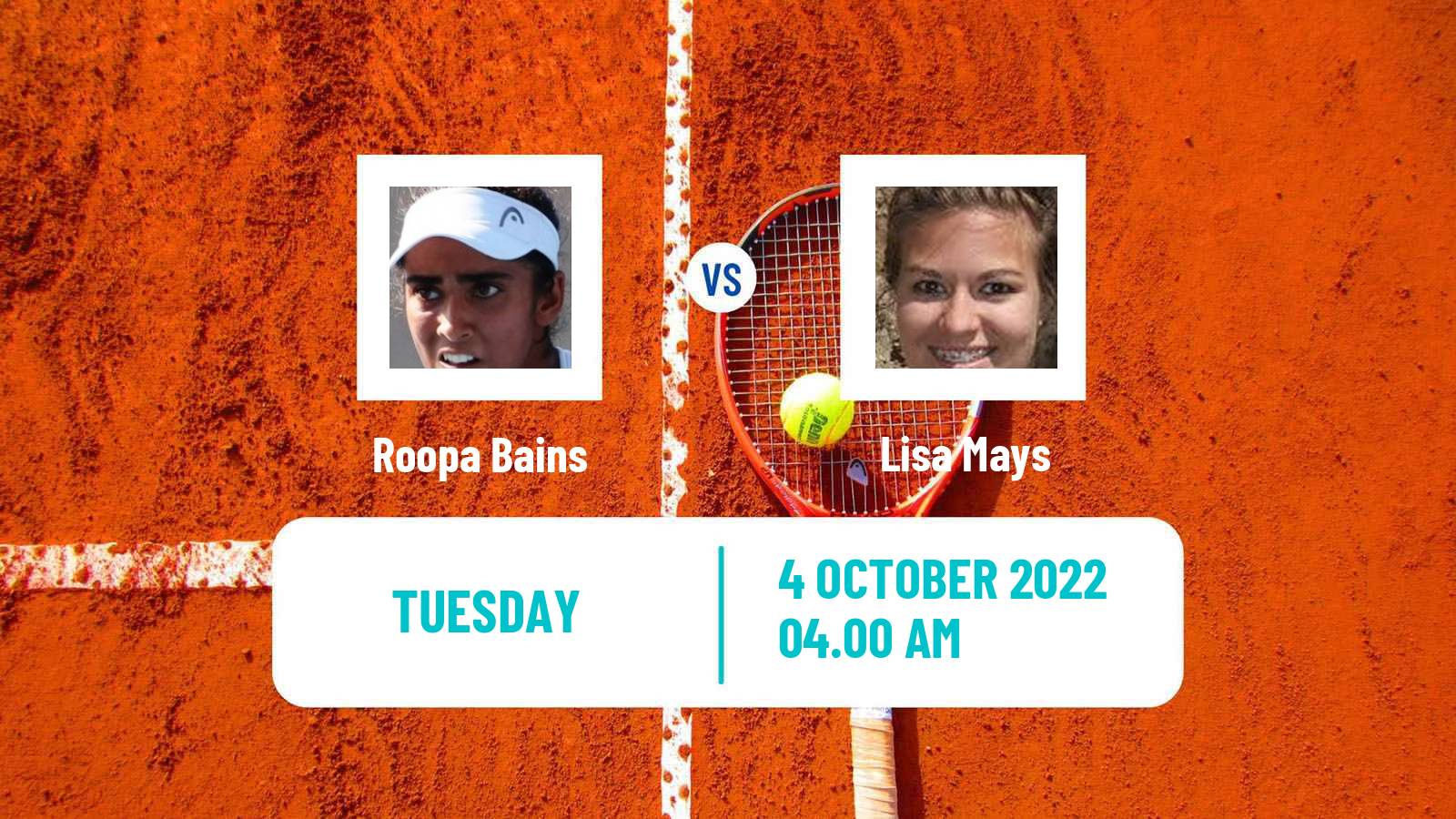 Tennis ITF Tournaments Roopa Bains - Lisa Mays