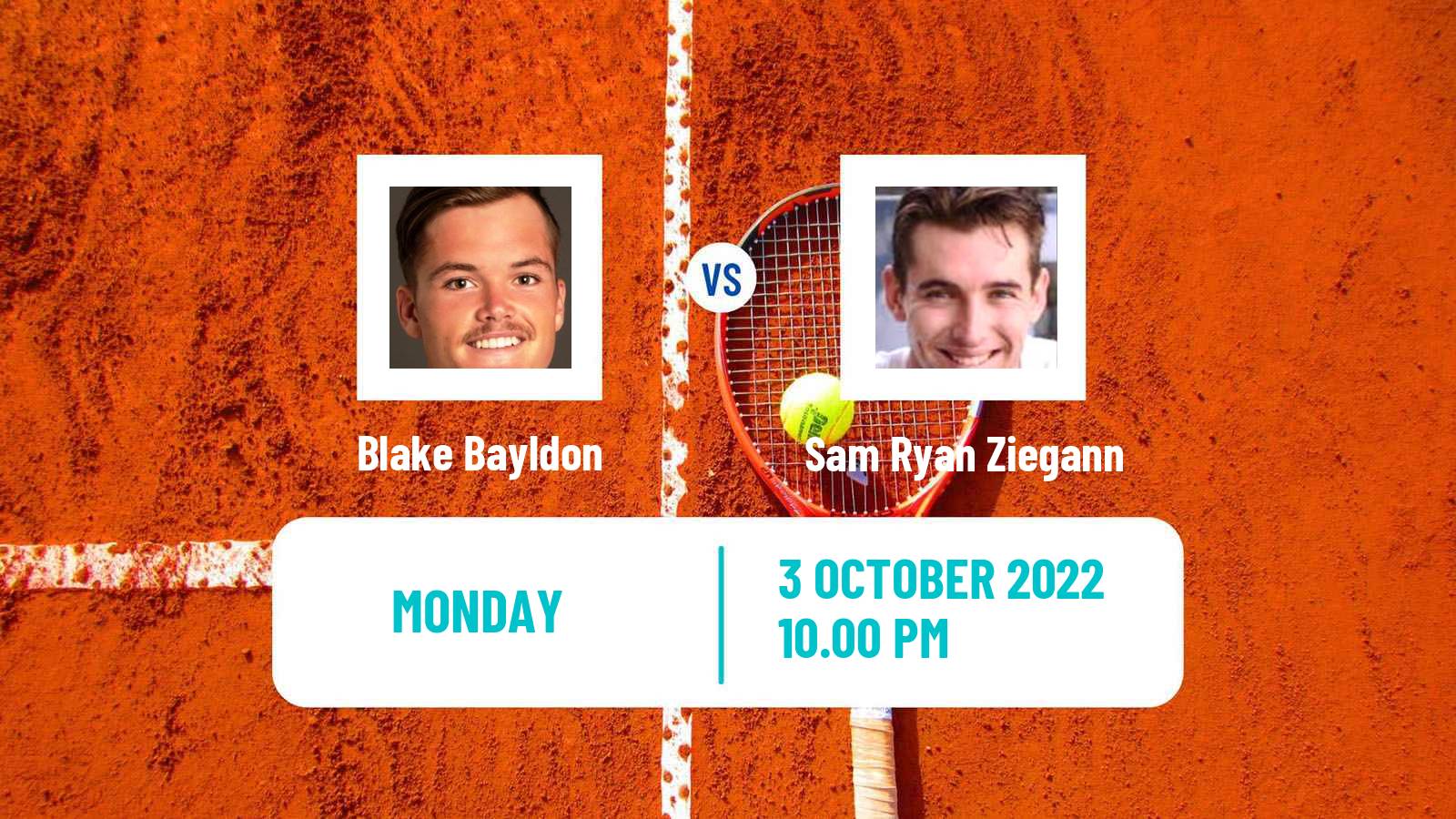 Tennis ITF Tournaments Blake Bayldon - Sam Ryan Ziegann