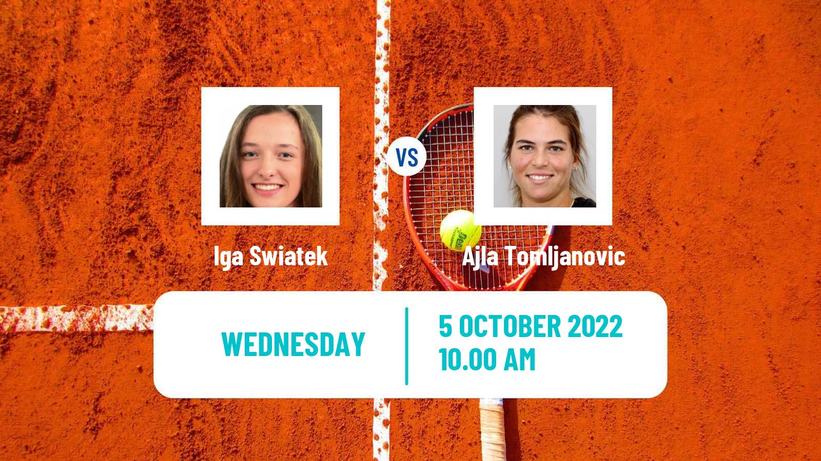 Tennis WTA Ostrava Iga Swiatek - Ajla Tomljanovic