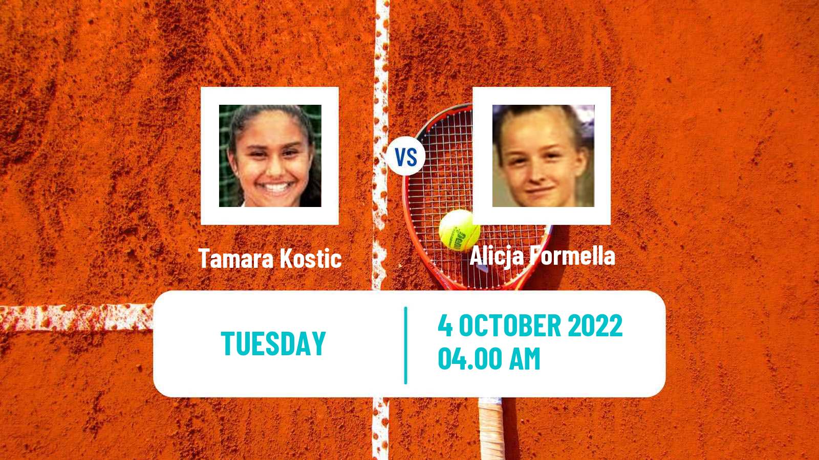 Tennis ITF Tournaments Tamara Kostic - Alicja Formella