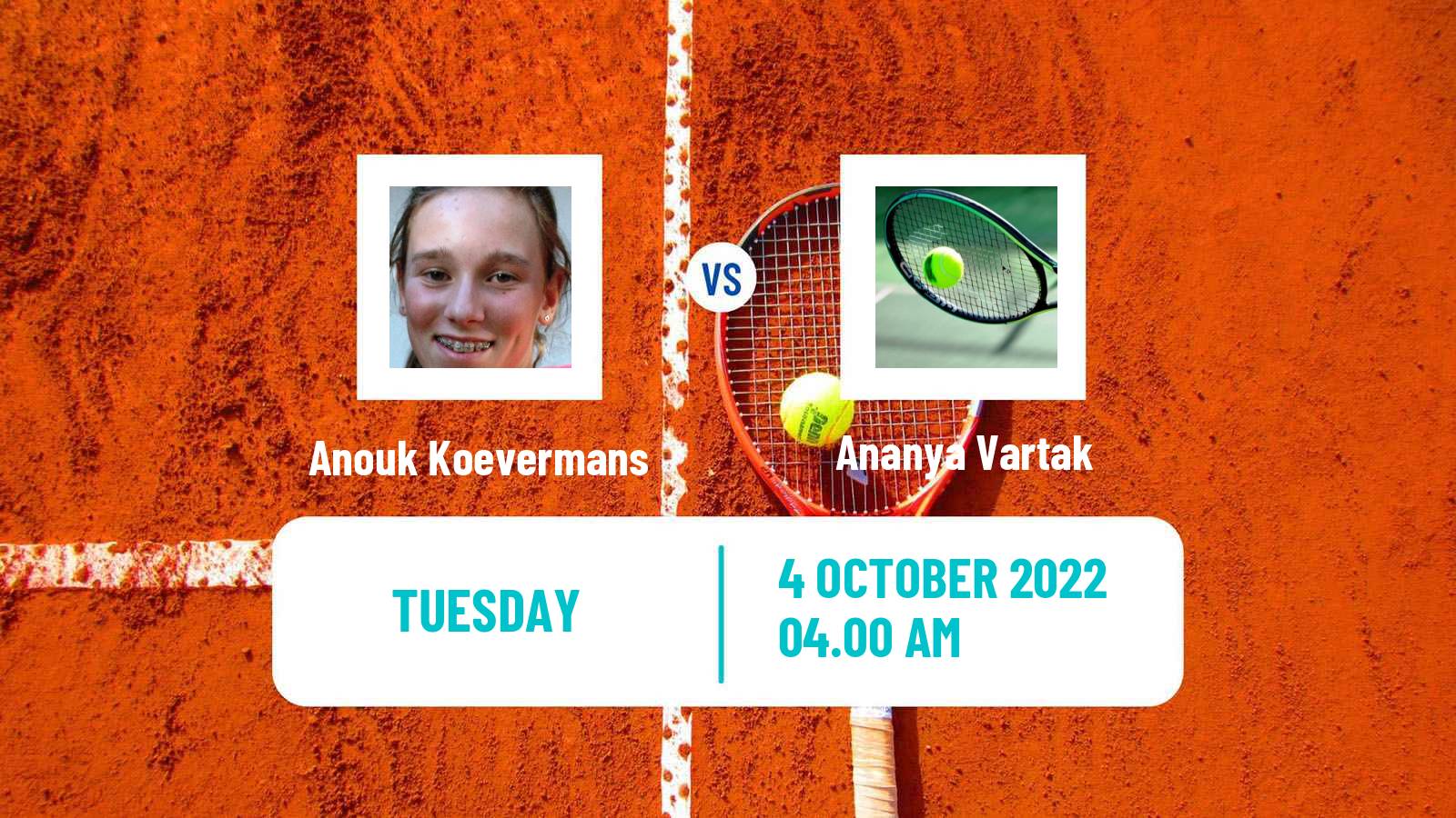 Tennis ITF Tournaments Anouk Koevermans - Ananya Vartak