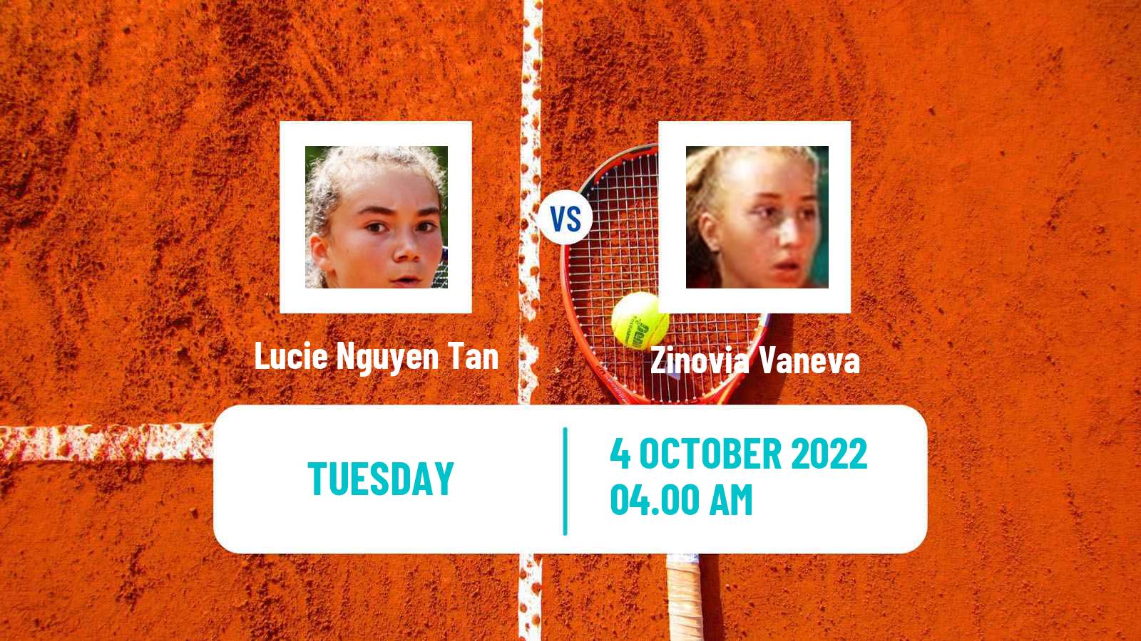 Tennis ITF Tournaments Lucie Nguyen Tan - Zinovia Vaneva