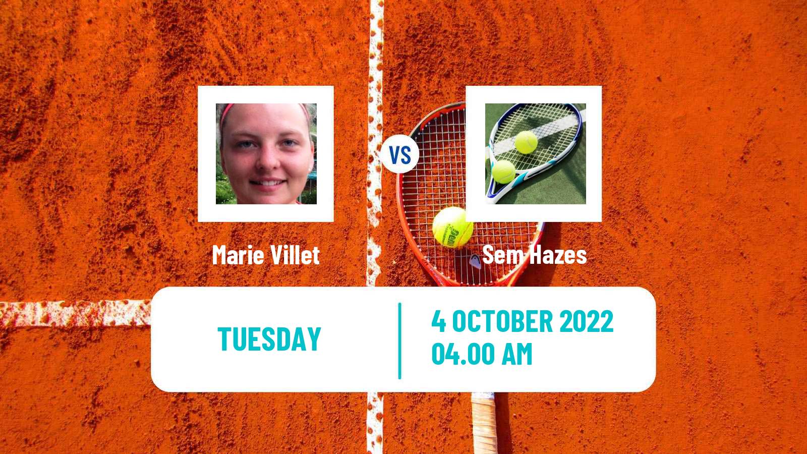 Tennis ITF Tournaments Marie Villet - Sem Hazes