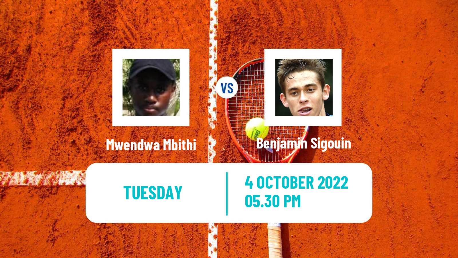Tennis ITF Tournaments Mwendwa Mbithi - Benjamin Sigouin