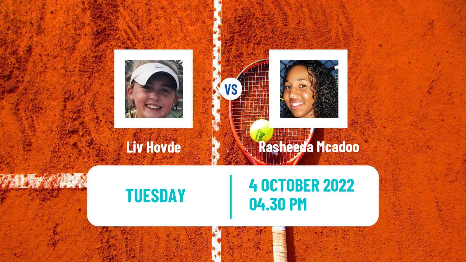 Tennis ITF Tournaments Liv Hovde - Rasheeda Mcadoo