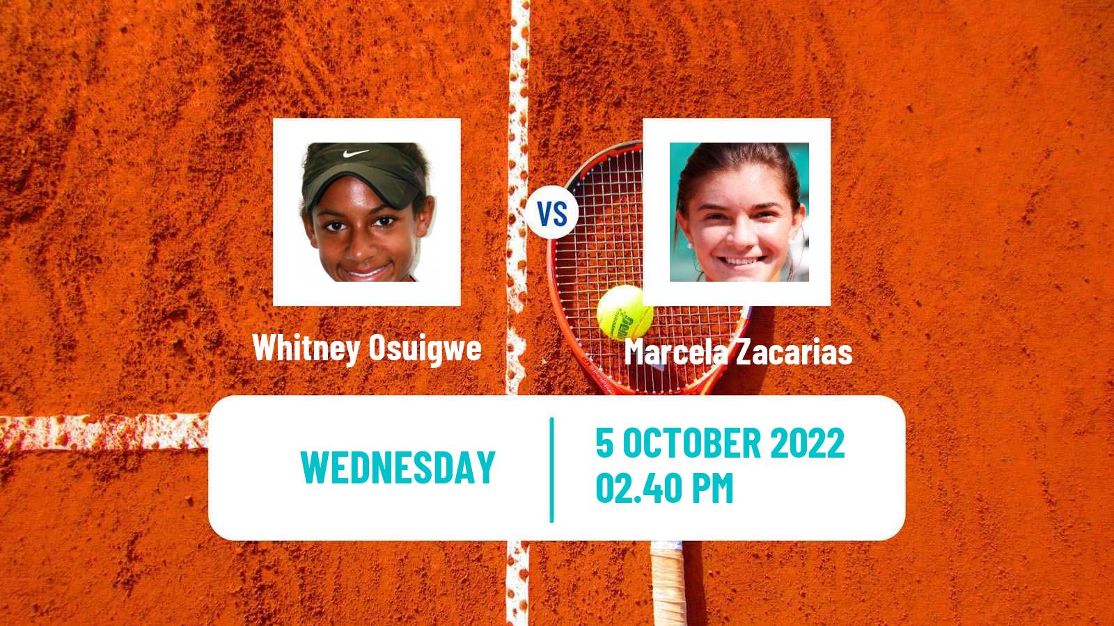 Tennis ITF Tournaments Whitney Osuigwe - Marcela Zacarias