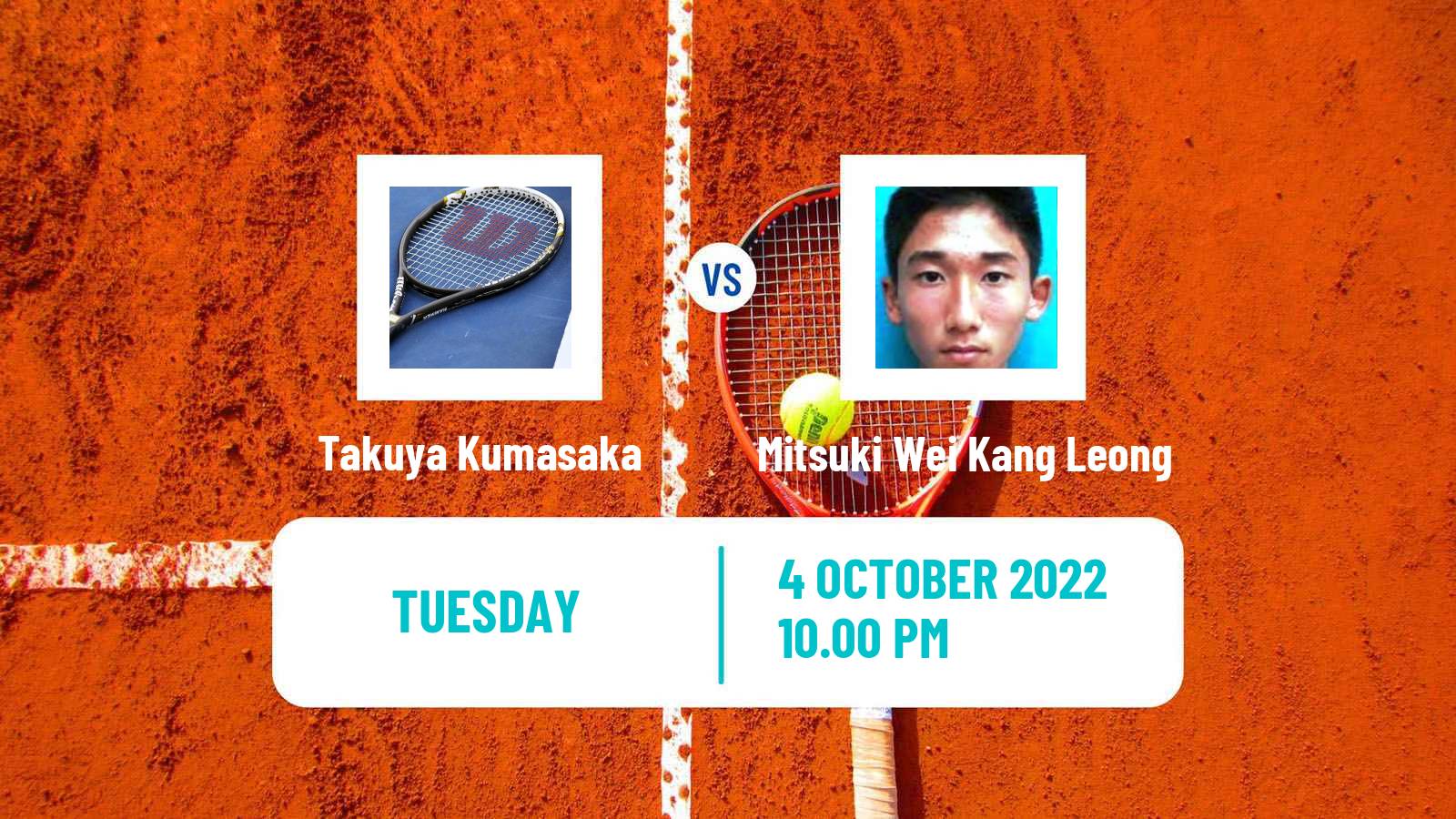 Tennis ITF Tournaments Takuya Kumasaka - Mitsuki Wei Kang Leong