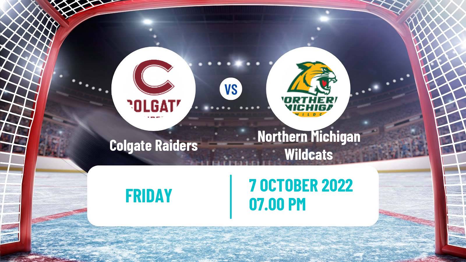 Hockey NCAA Hockey Colgate Raiders - Northern Michigan Wildcats