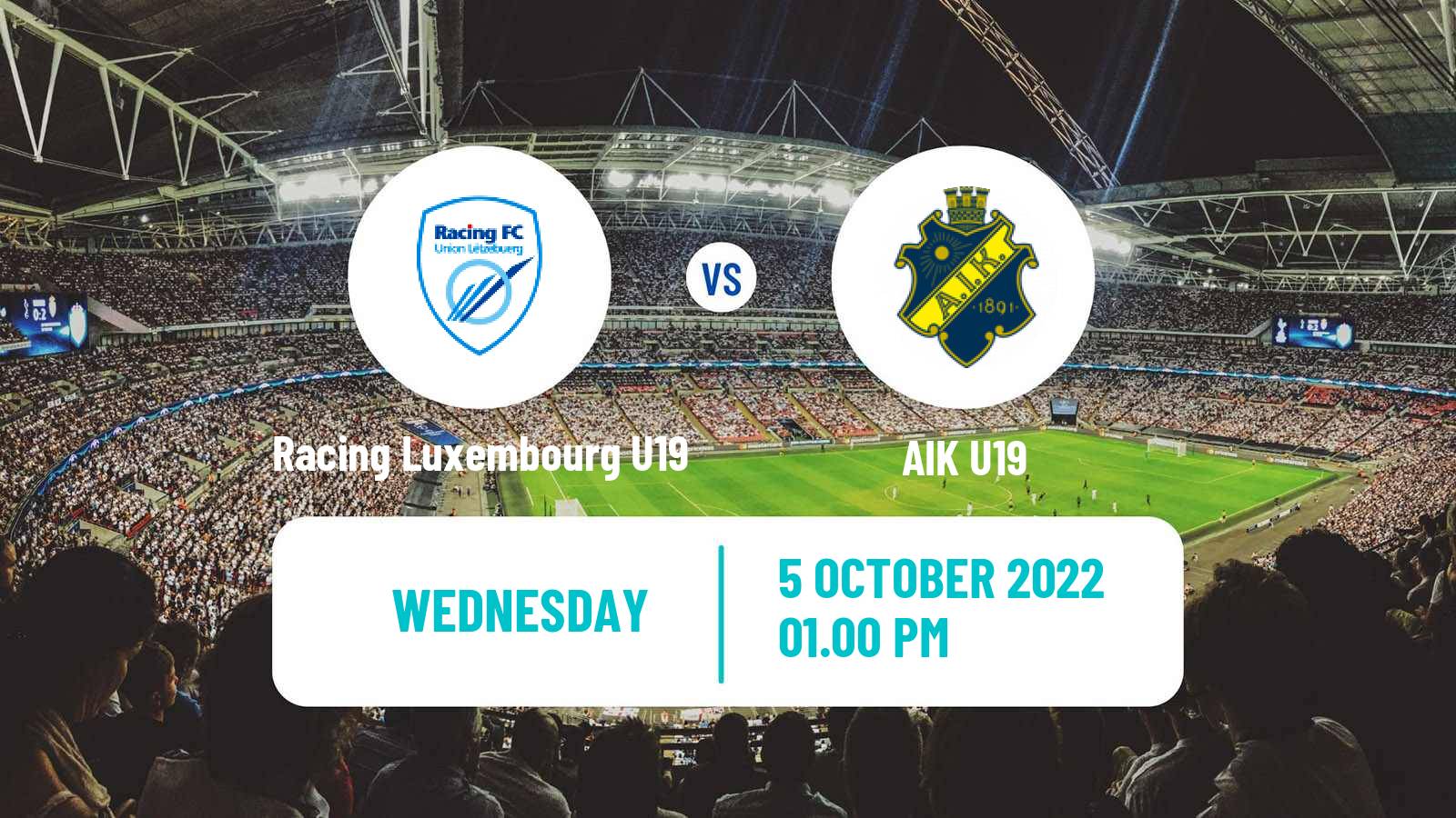 Soccer UEFA Youth League Racing Luxembourg U19 - AIK U19