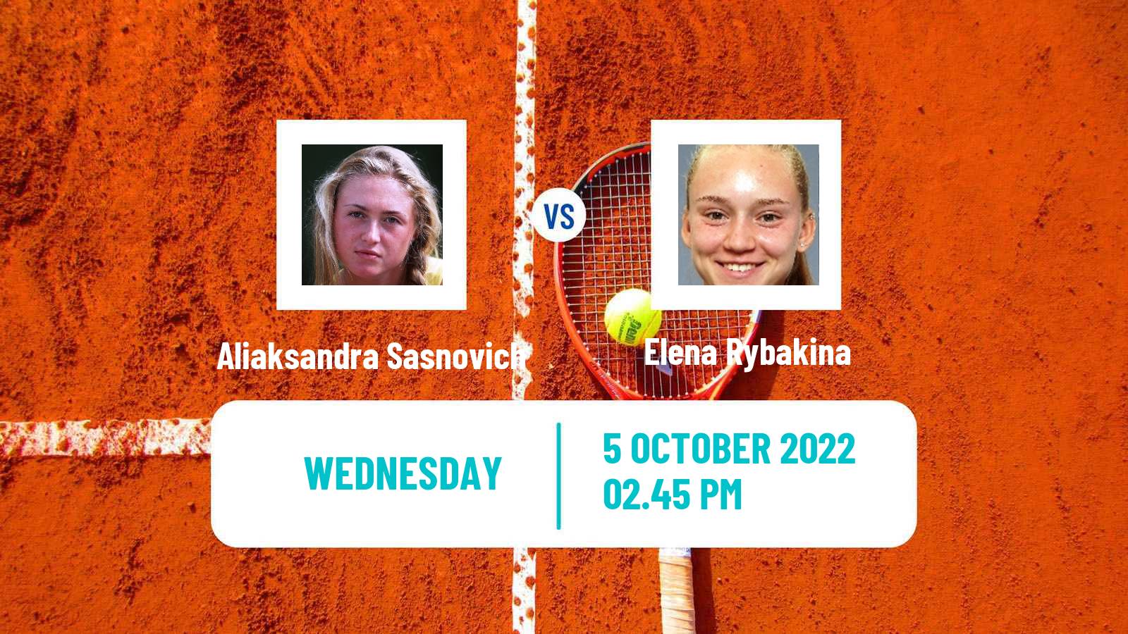 Tennis WTA Ostrava Aliaksandra Sasnovich - Elena Rybakina