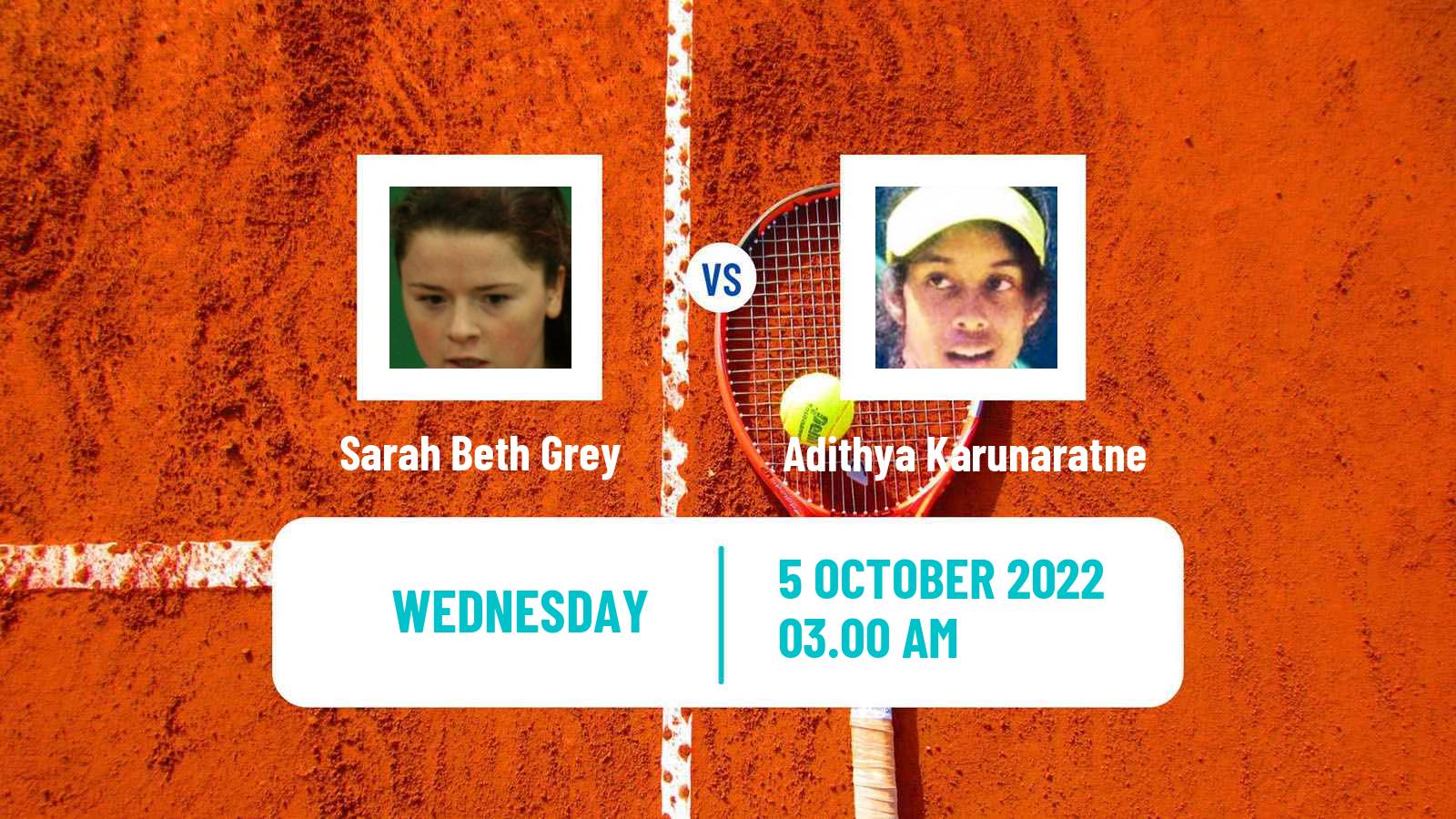 Tennis ITF Tournaments Sarah Beth Grey - Adithya Karunaratne
