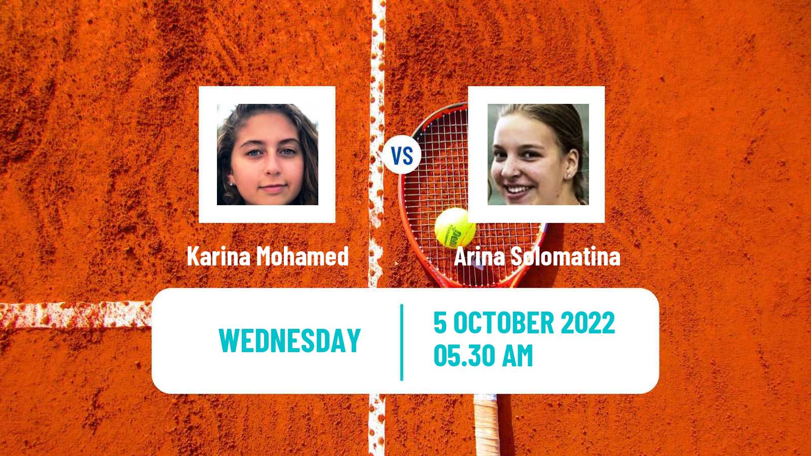 Tennis ITF Tournaments Karina Mohamed - Arina Solomatina