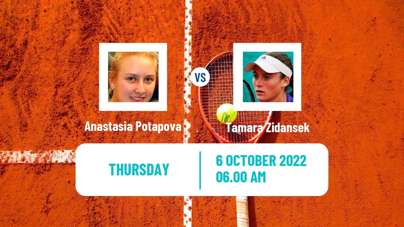 Tennis WTA Monastir Anastasia Potapova - Tamara Zidansek