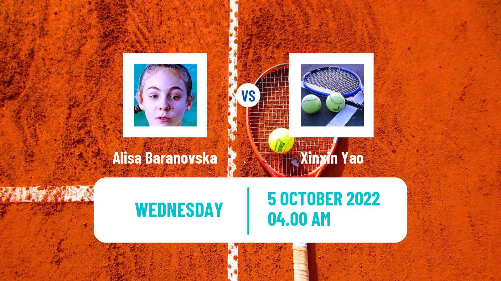 Tennis ITF Tournaments Alisa Baranovska - Xinxin Yao