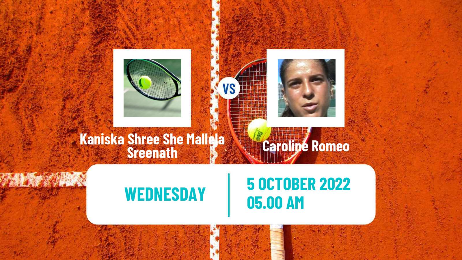 Tennis ITF Tournaments Kaniska Shree She Mallela Sreenath - Caroline Romeo