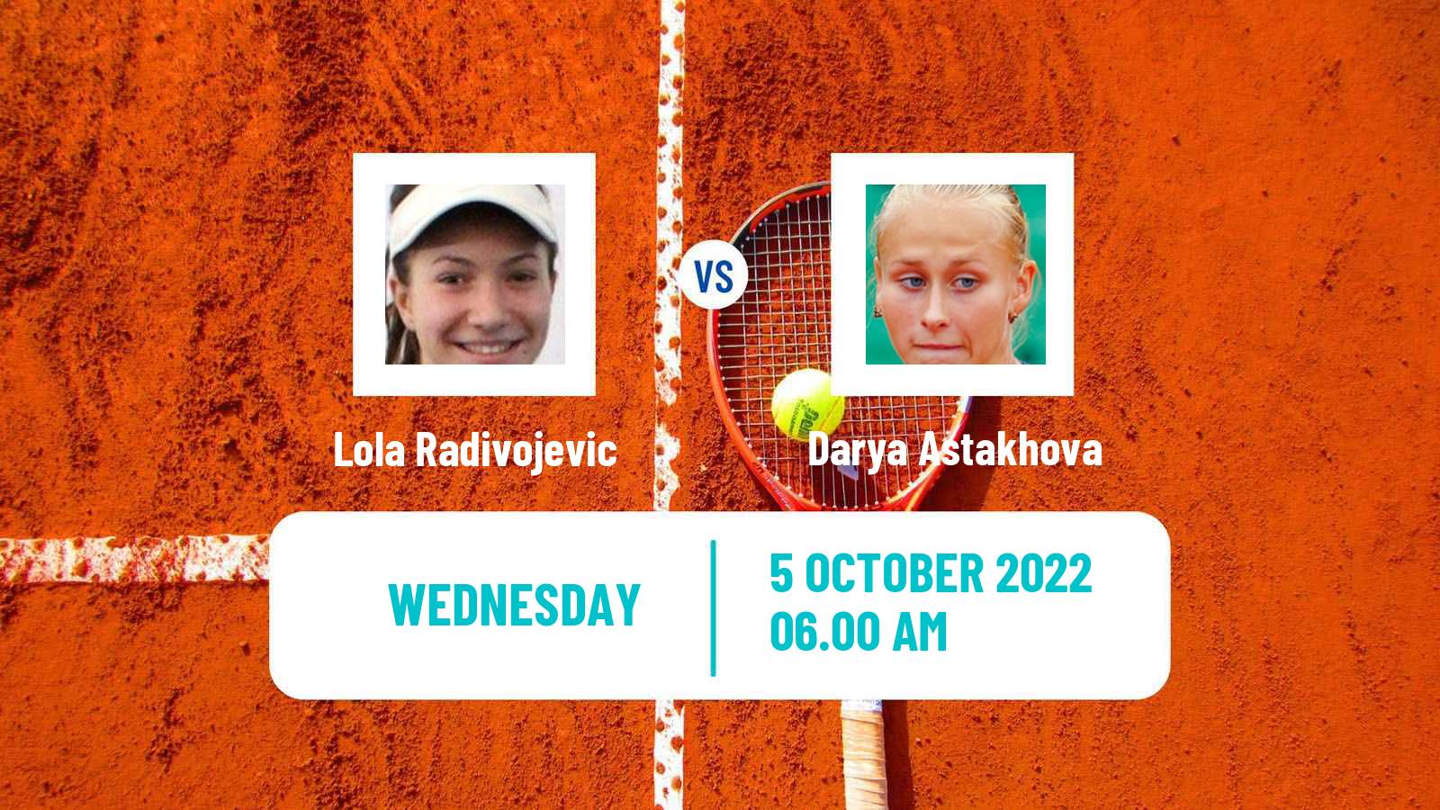 Tennis ITF Tournaments Lola Radivojevic - Darya Astakhova
