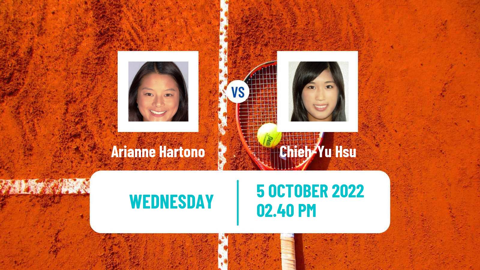 Tennis ITF Tournaments Arianne Hartono - Chieh-Yu Hsu
