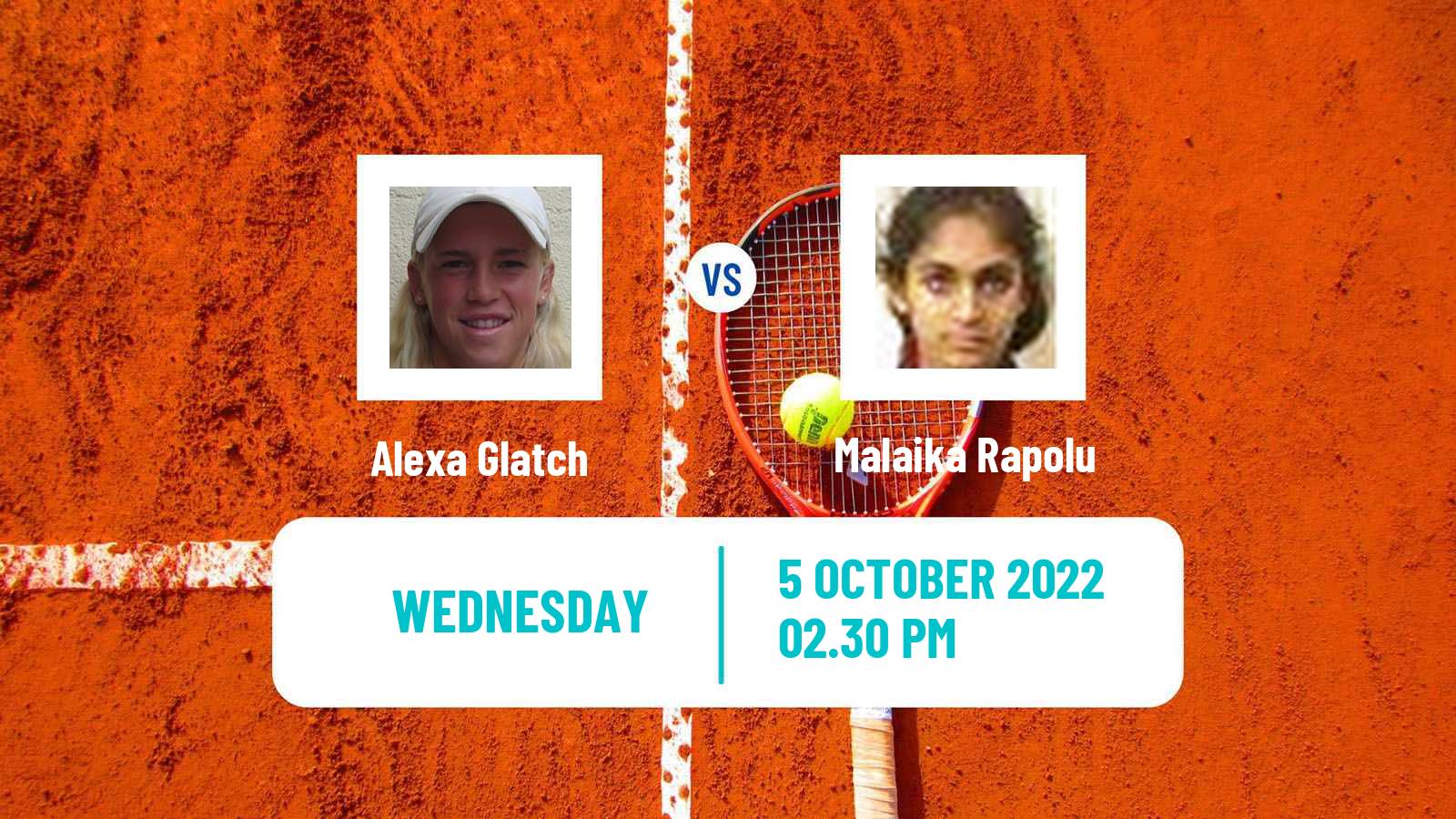 Tennis ITF Tournaments Alexa Glatch - Malaika Rapolu
