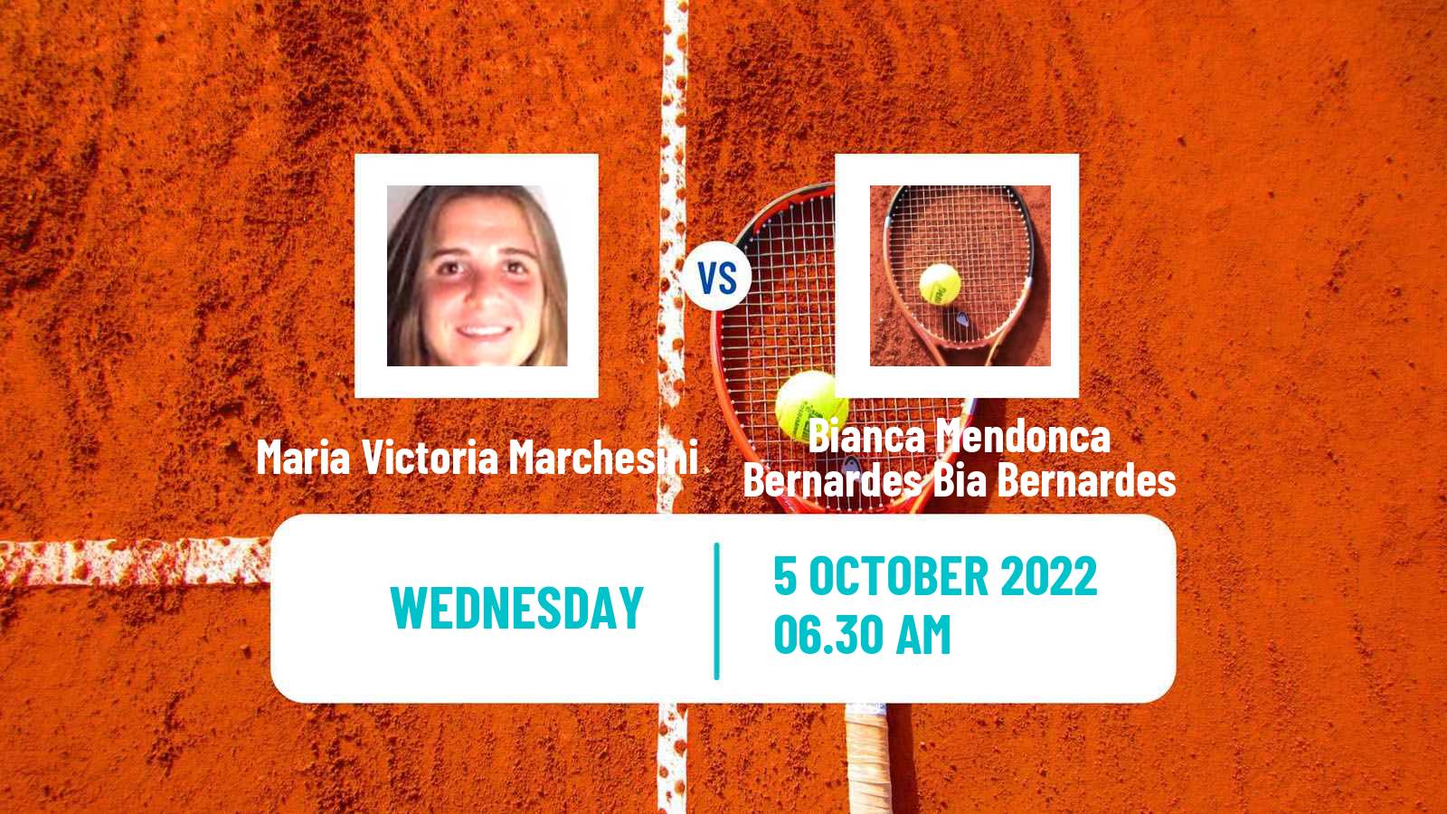 Tennis ITF Tournaments Maria Victoria Marchesini - Bianca Mendonca Bernardes Bia Bernardes