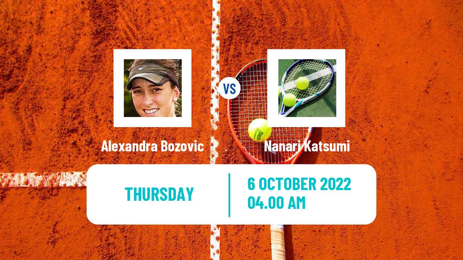 Tennis ITF Tournaments Alexandra Bozovic - Nanari Katsumi