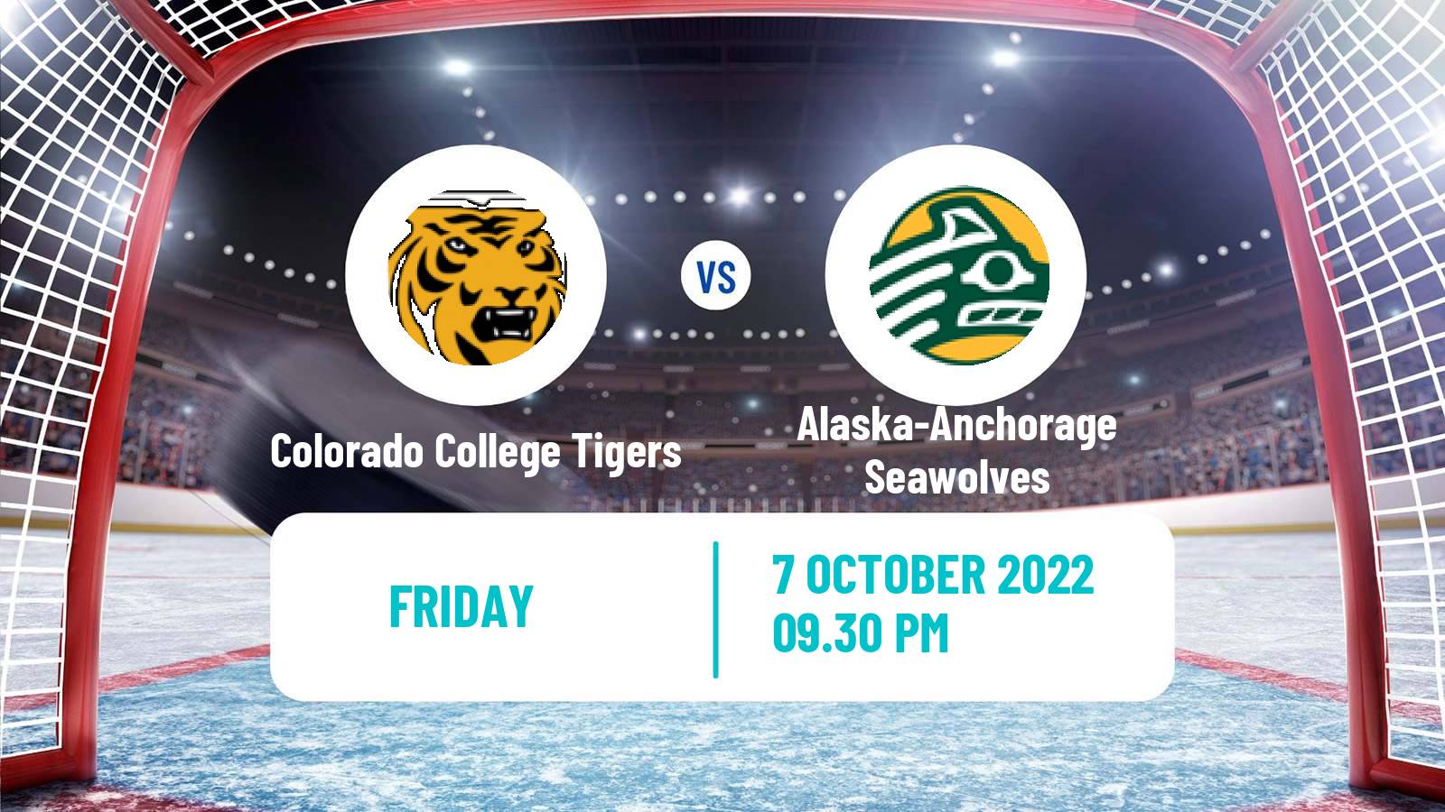 Hockey NCAA Hockey Colorado College Tigers - Alaska-Anchorage Seawolves