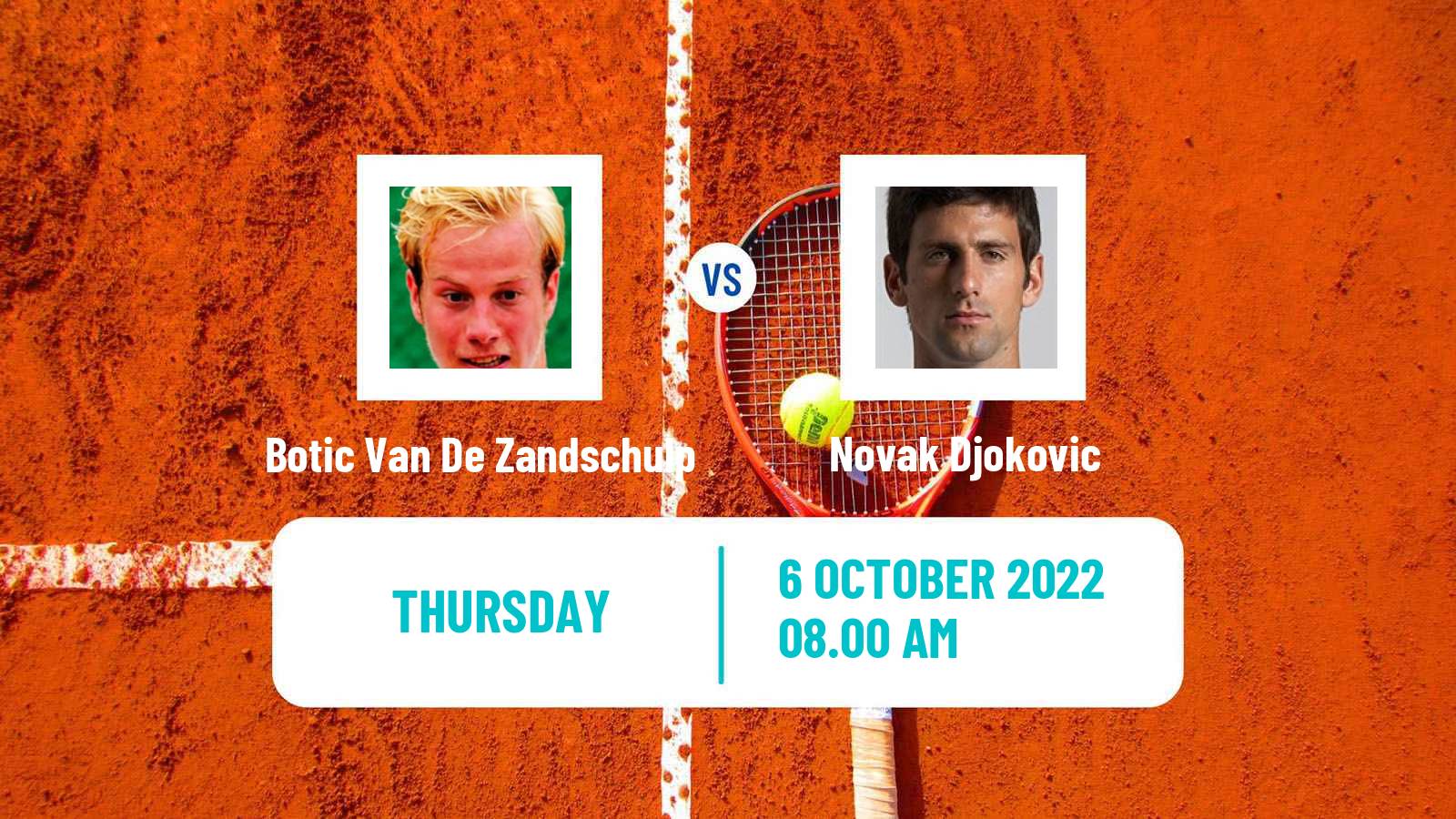 Tennis ATP Nur-Sultan Botic Van De Zandschulp - Novak Djokovic