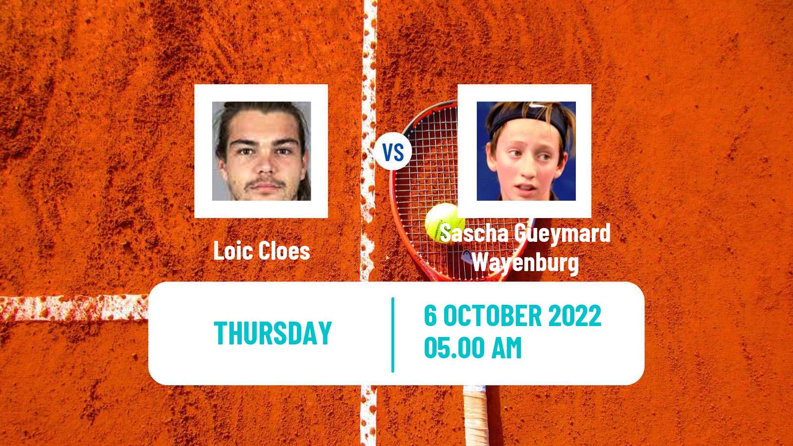 Tennis ITF Tournaments Loic Cloes - Sascha Gueymard Wayenburg